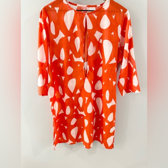 Echo 3/4 Sleeve Swim Coverup Orange Size Medium - Picture 4 of 6